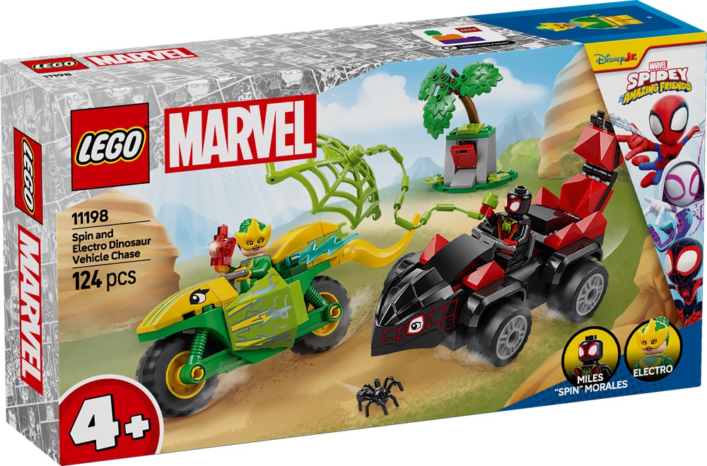 LEGO SPIDEY INSEGUIMENTO SUI DINO VEICOLI DI SPIN ED ELECTRO 11198